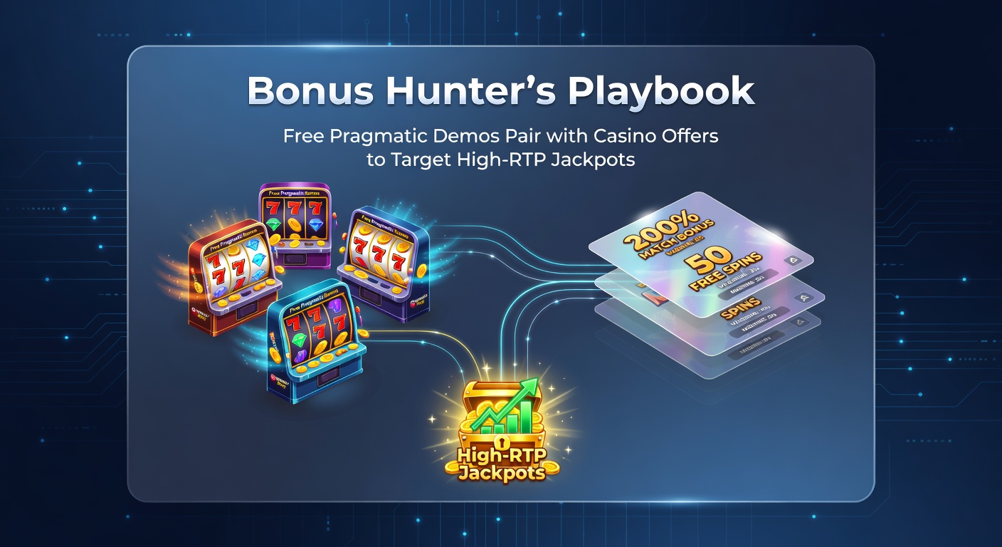 Casino bonus dashboard highlighting Pragmatic Play slots with high-RTP jackpots and demo links for strategic pairing