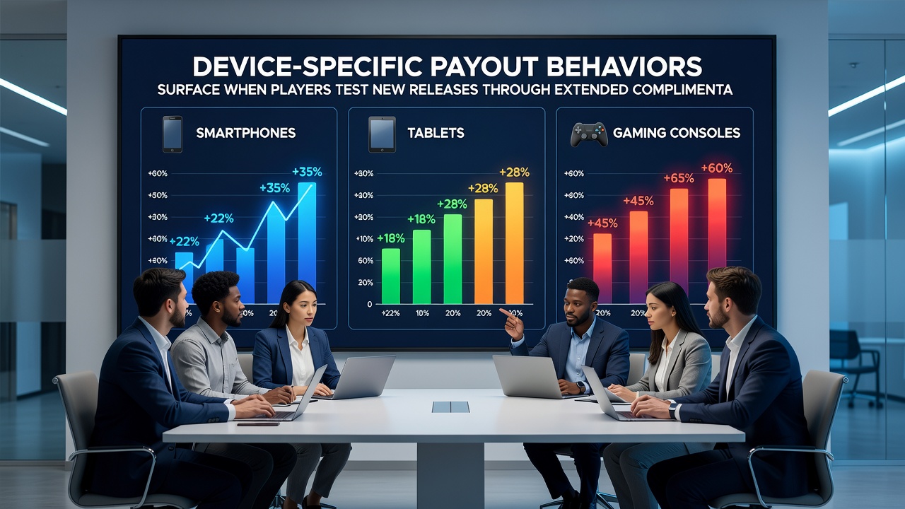 Data charts comparing payout metrics across different mobile devices in free slot trials