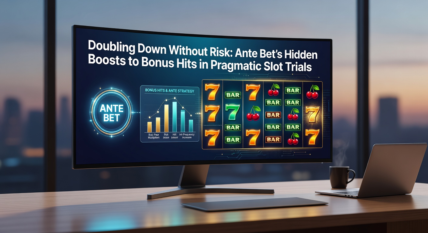 Slot screen showing Ante Bet option activated next to standard bet controls, highlighting increased scatter symbols on reels