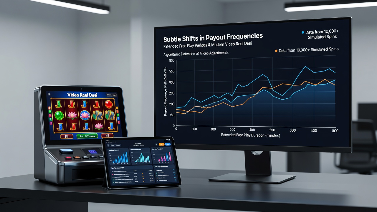 Detailed chart illustrating payout frequency shifts observed during extended free play analysis of video reel designs