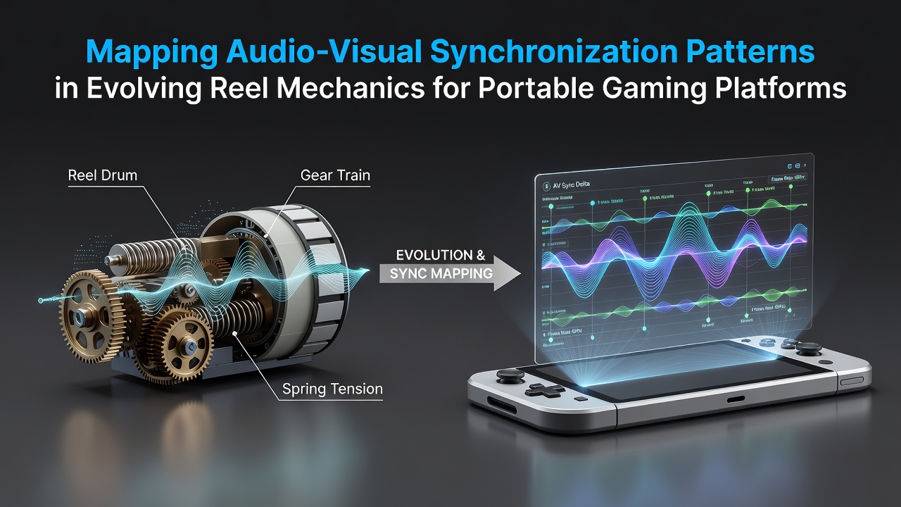 Detailed visualization of audio waveform overlays on spinning reel sequences for mobile gaming synchronization analysis