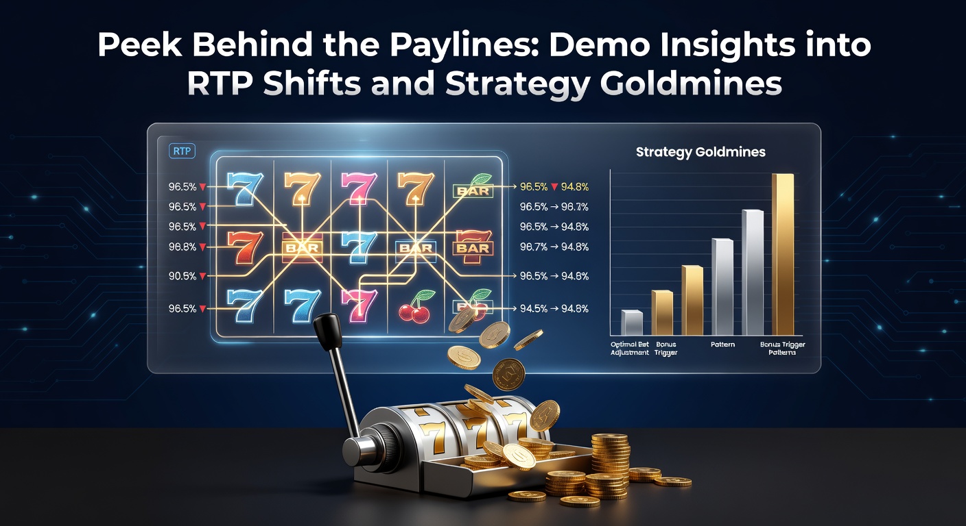 Slot machine paylines glowing with demo mode insights, highlighting RTP calculations and strategic patterns