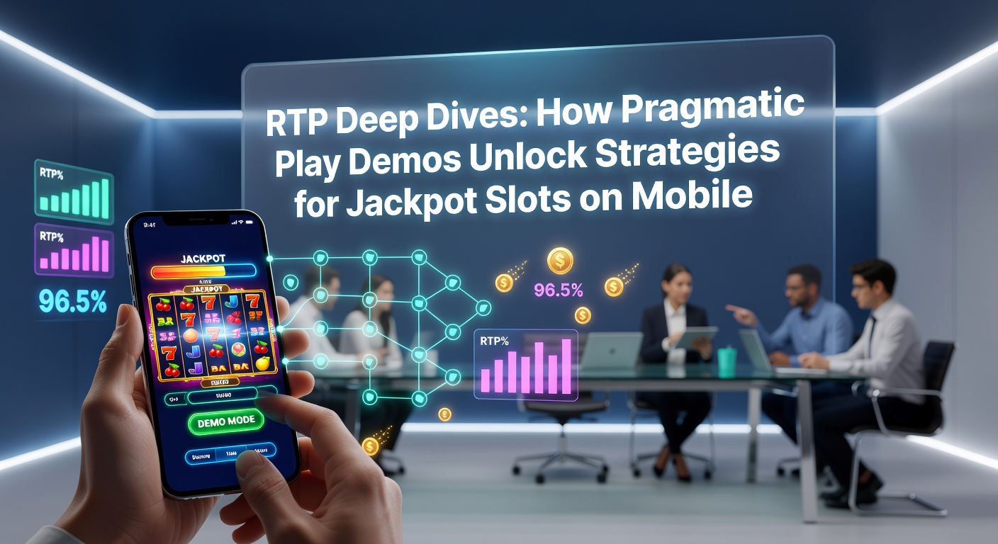Smartphone screen displaying a Pragmatic Play jackpot slot demo in action, highlighting RTP metrics and progressive features